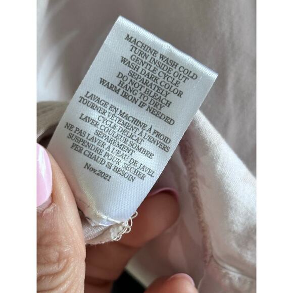 Z Supply Women's Cream Floral Print Split Neckline Long Sleeve Blouse Top Size M - Picture 9 of 9